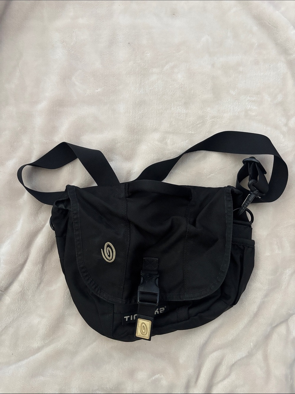 Timbuk2 Black Nylon Messenger Bag with Logo Accent
